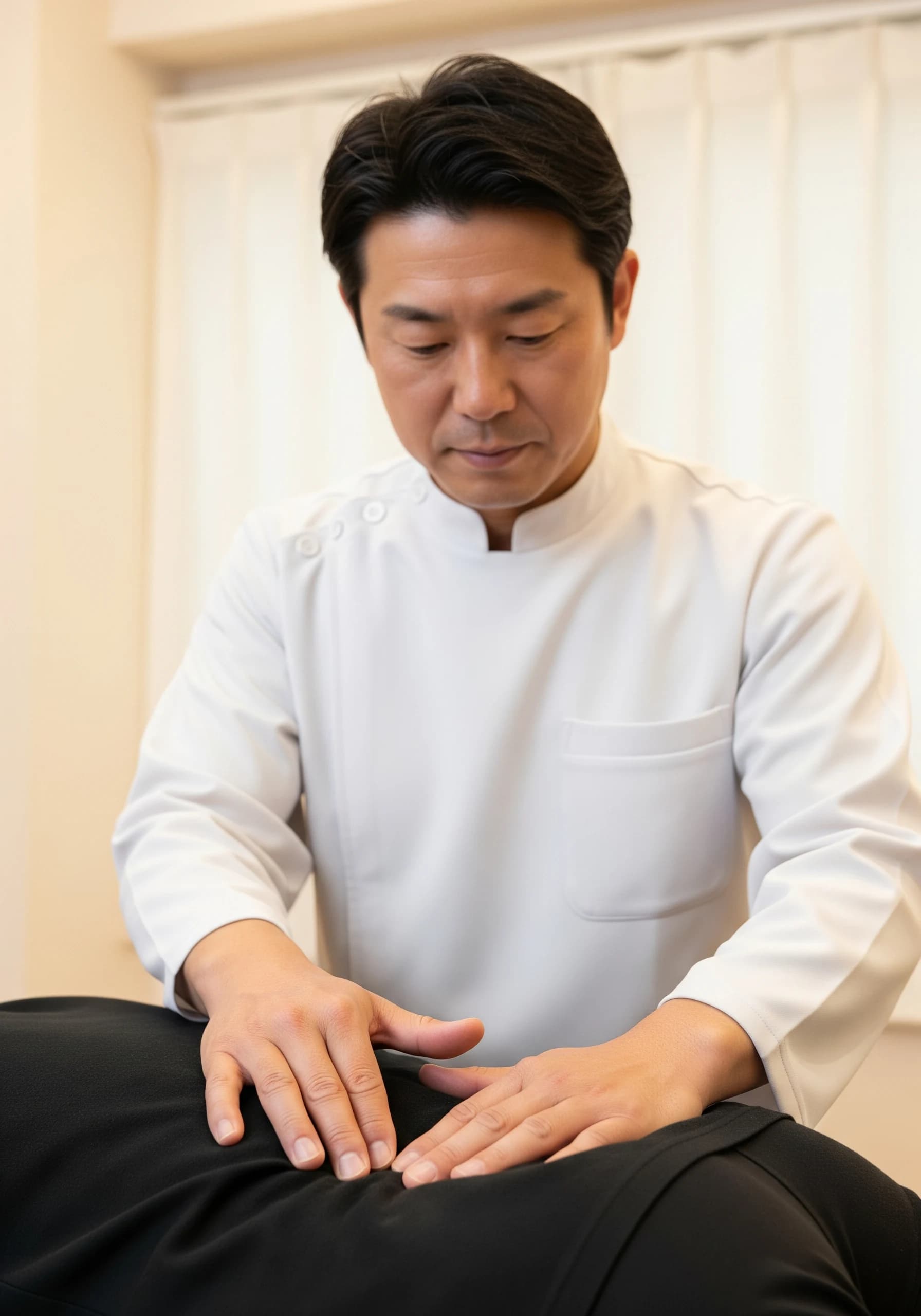 施術中の院長の手元